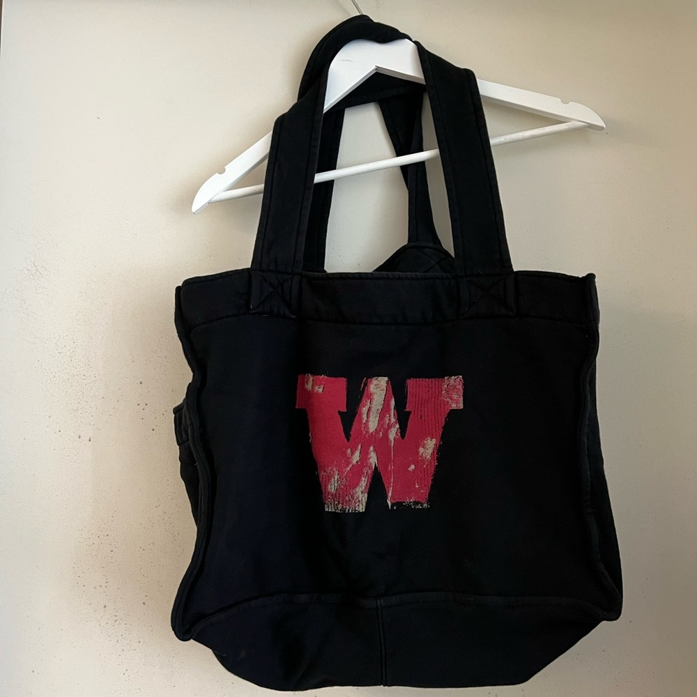 University of Wisconsin Sweatshirt Material Tote Bag